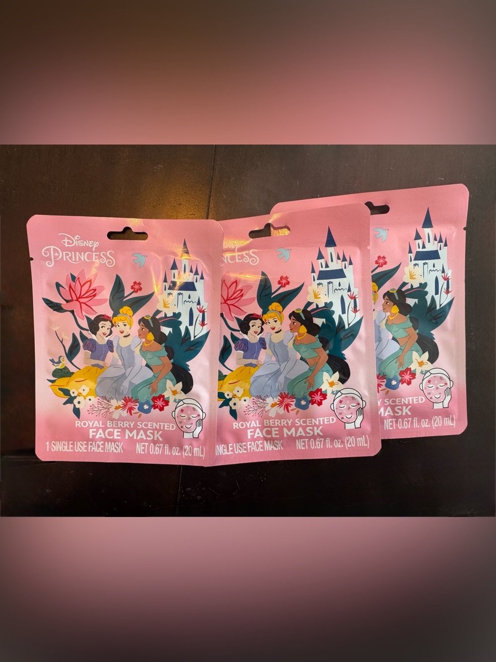 3 pack Taste Beauty x Disney Princess™ Royal Berry Scented Face Mask NEW